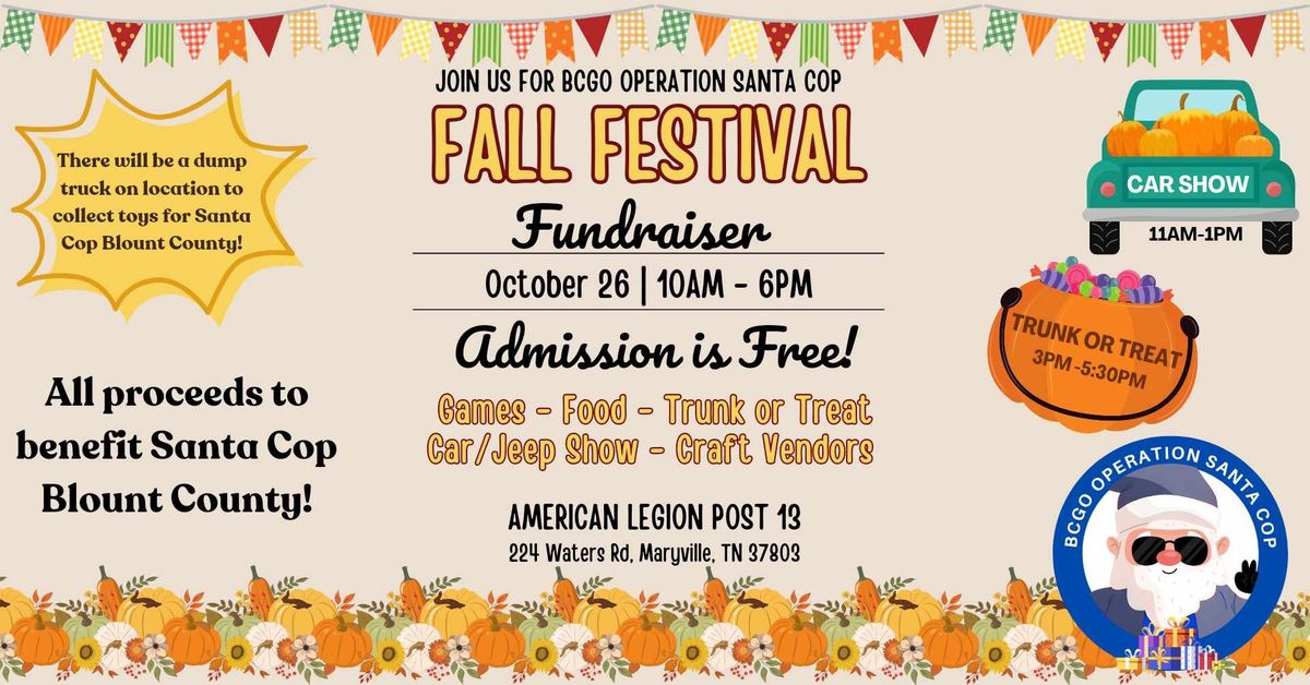 BCGO  Operation Santa Cop Fall Festival Fundraiser 