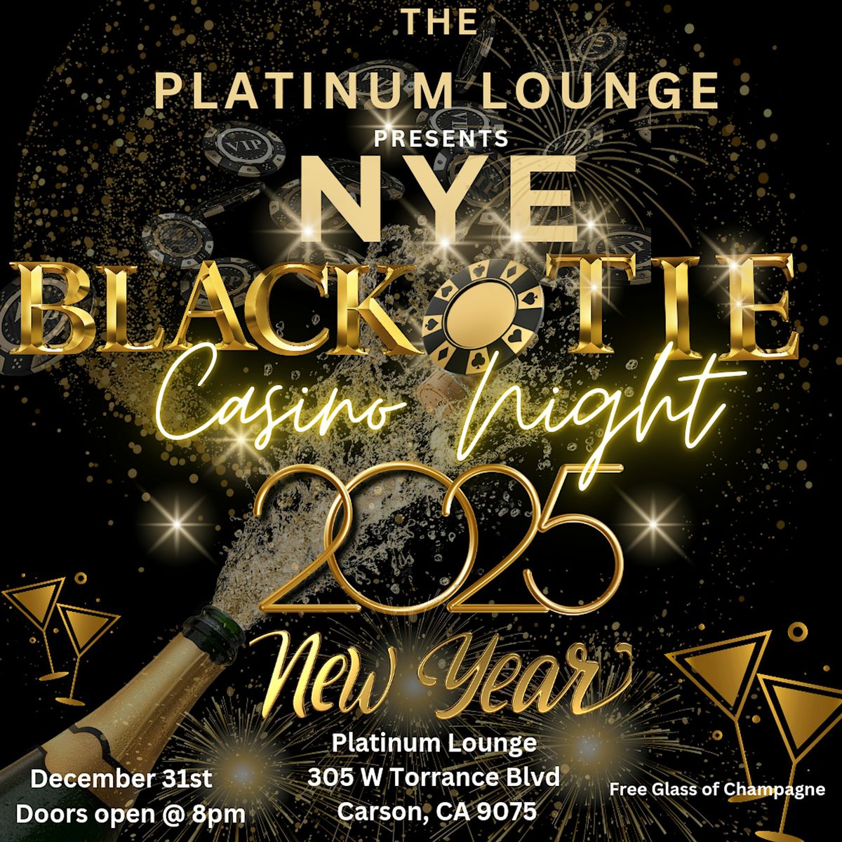 The Platinum Lounge Presents NYE Black Tie