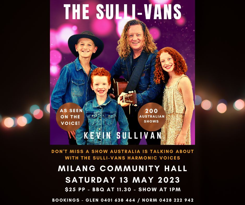 Milang Institute (SA) Presents The Sulli-Vans - Doors open 11.30am for a 1pm - Ticketed Show!