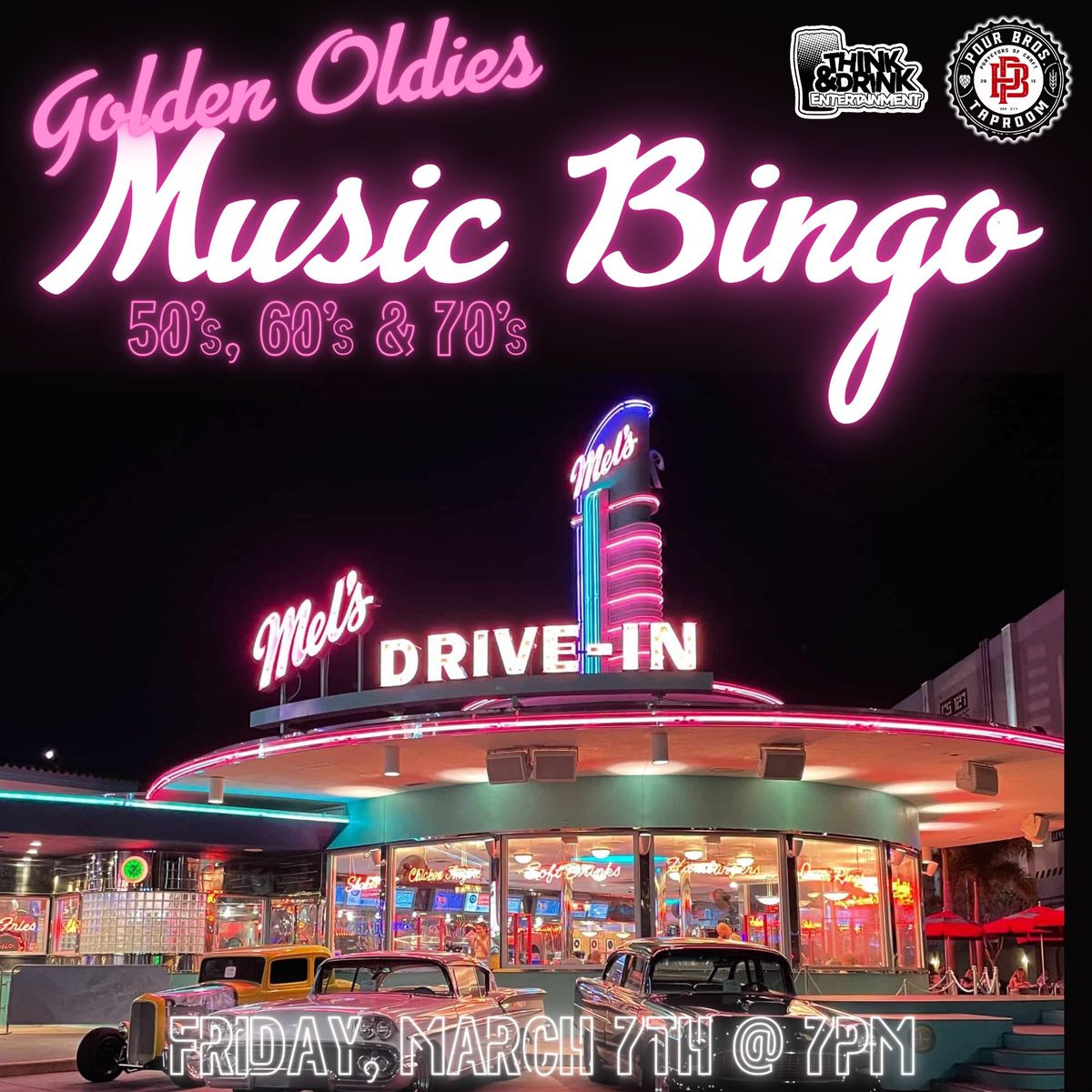 GOLDEN OLDIES MUSIC BINGO @ Pour Bros. Craft Taproom (Moline, IL) \/ Friday, March 7th @ 7pm