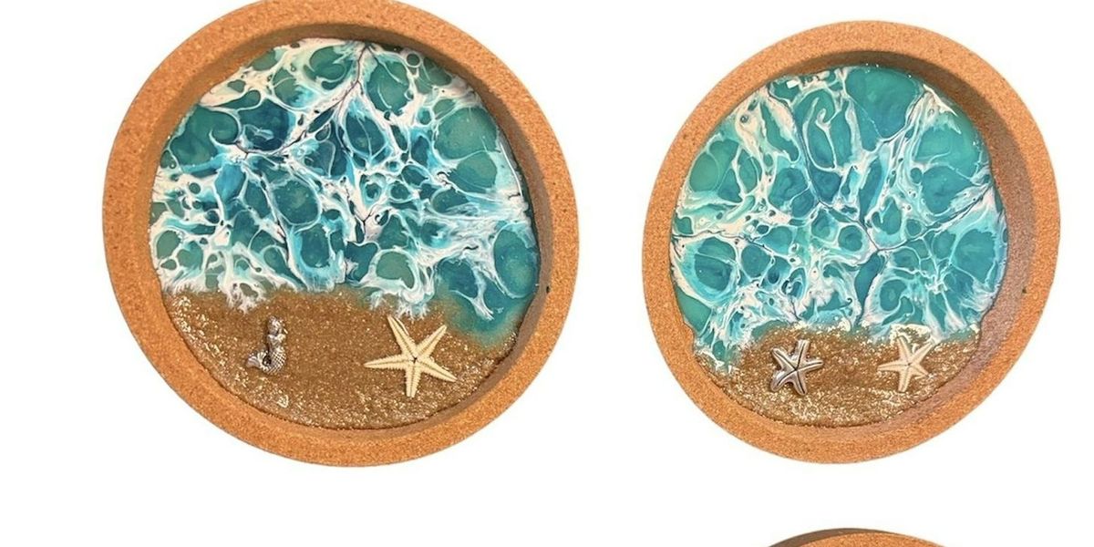 Ocean Resin Wine Glasses &  Cork Coasters Workshop