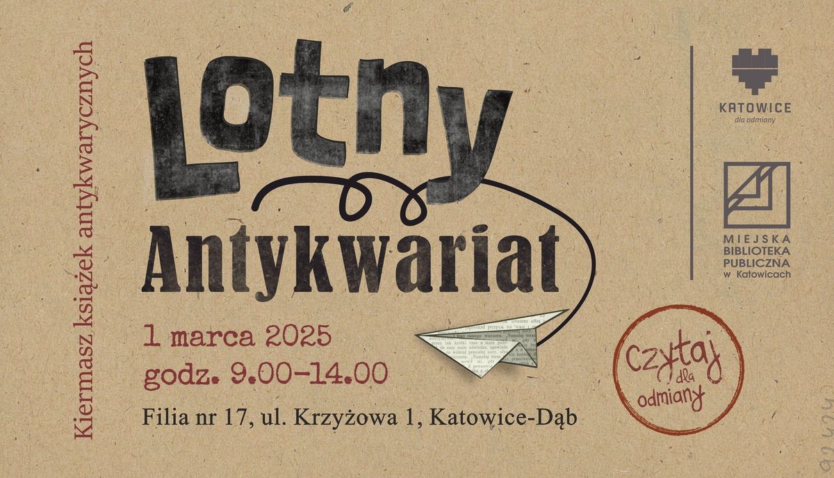 Lotny Antykwariat. Kiermasz ksi\u0105\u017cek przeczytanych \ud83d\udcda 3 z\u0142 za sztuk\u0119!