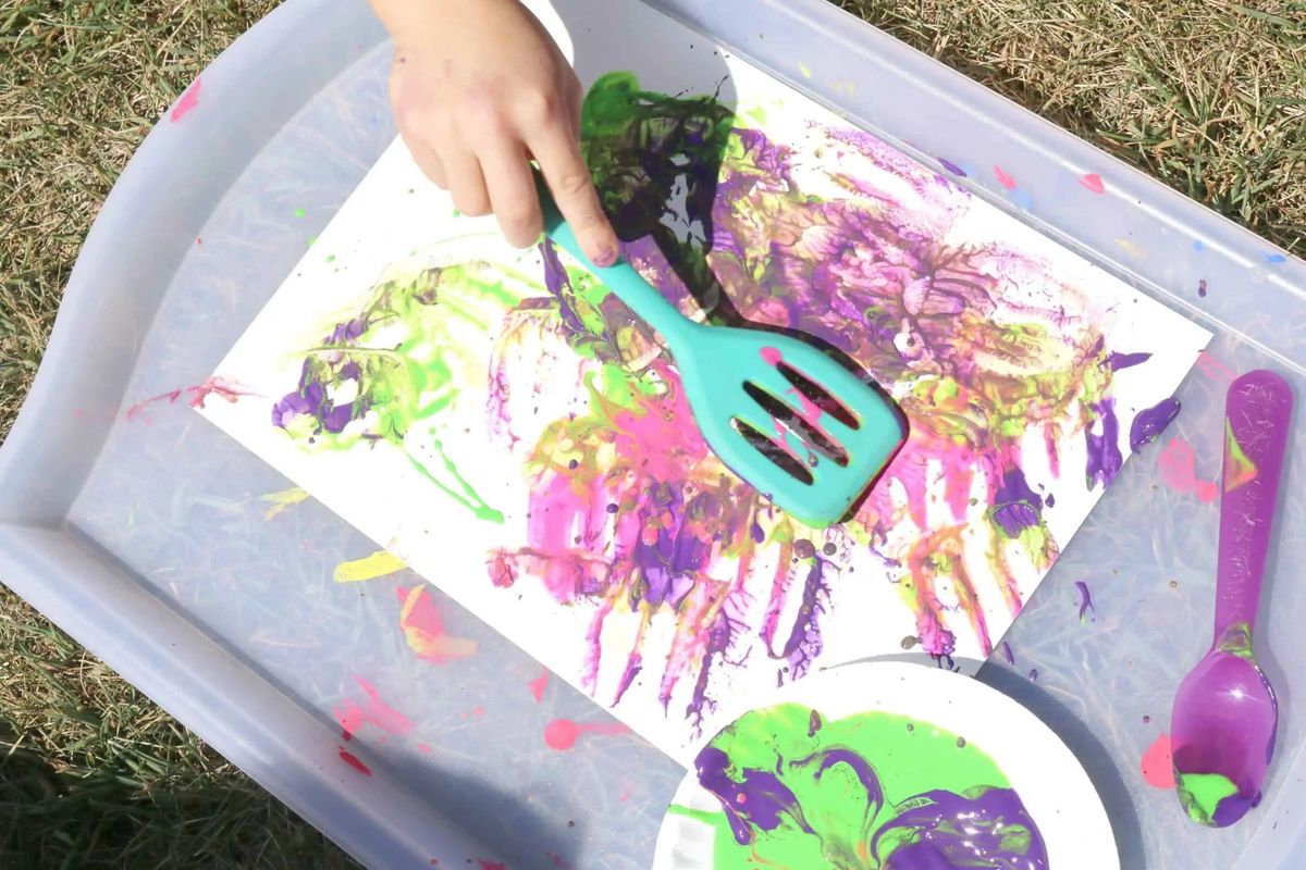 Messy Monday: Painting with Utensils! 