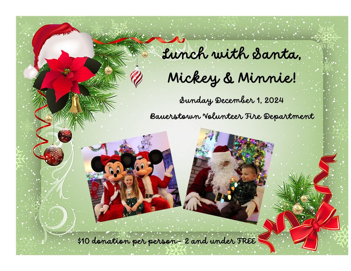 Lunch with Santa, Mickey, and Minnie