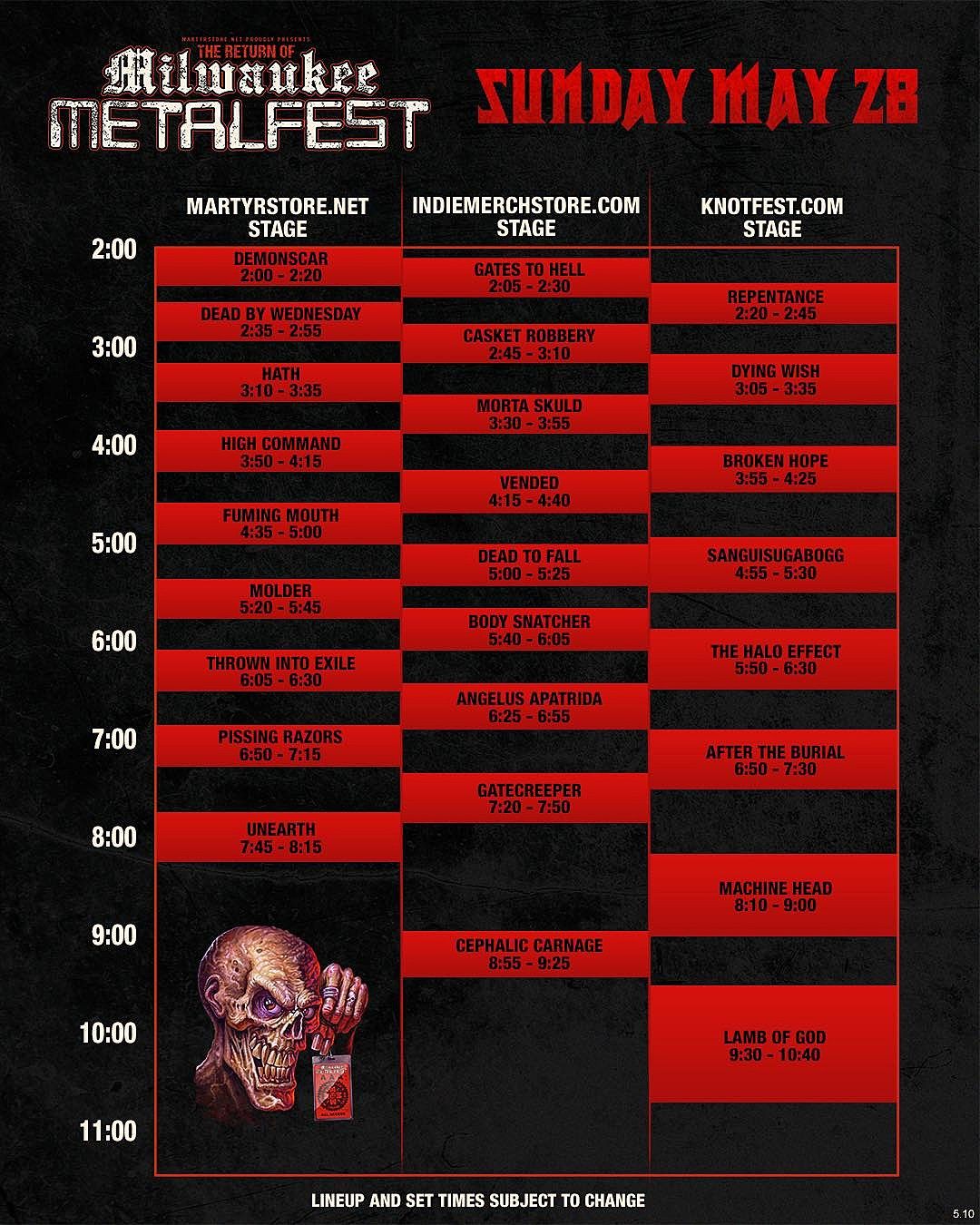 Milwaukee Metal Fest - Sunday (Concert)