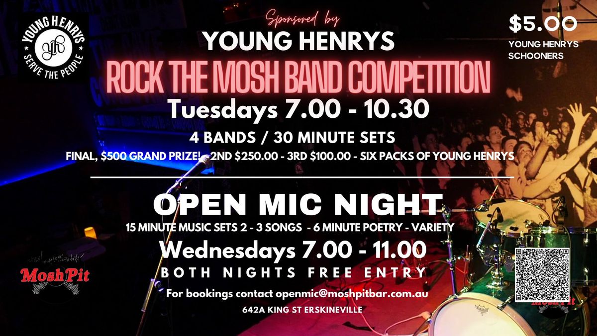 Open Mic and Open Band Nights at the MoshPit