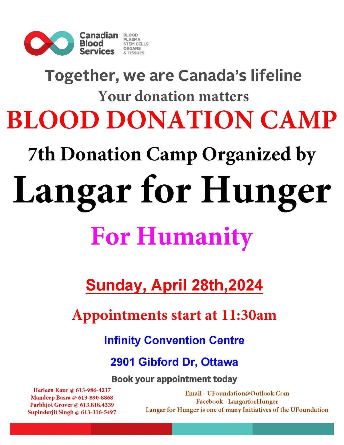 Blood Donation Camp for Humanity by Langar for Hunger