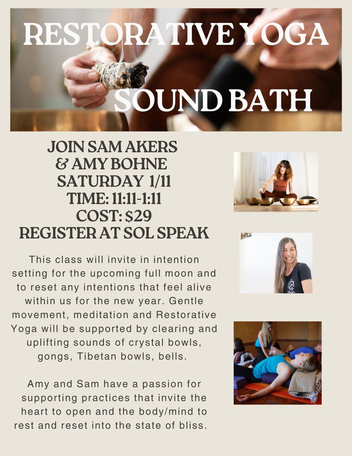 Restorative Yoga & Soundbath with Amy & Sam