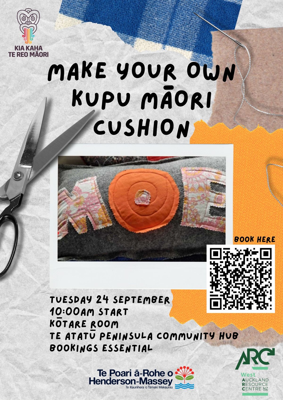 Make your own 'Kupu M\u0101ori' Cushion for Mahuru M\u0101ori!