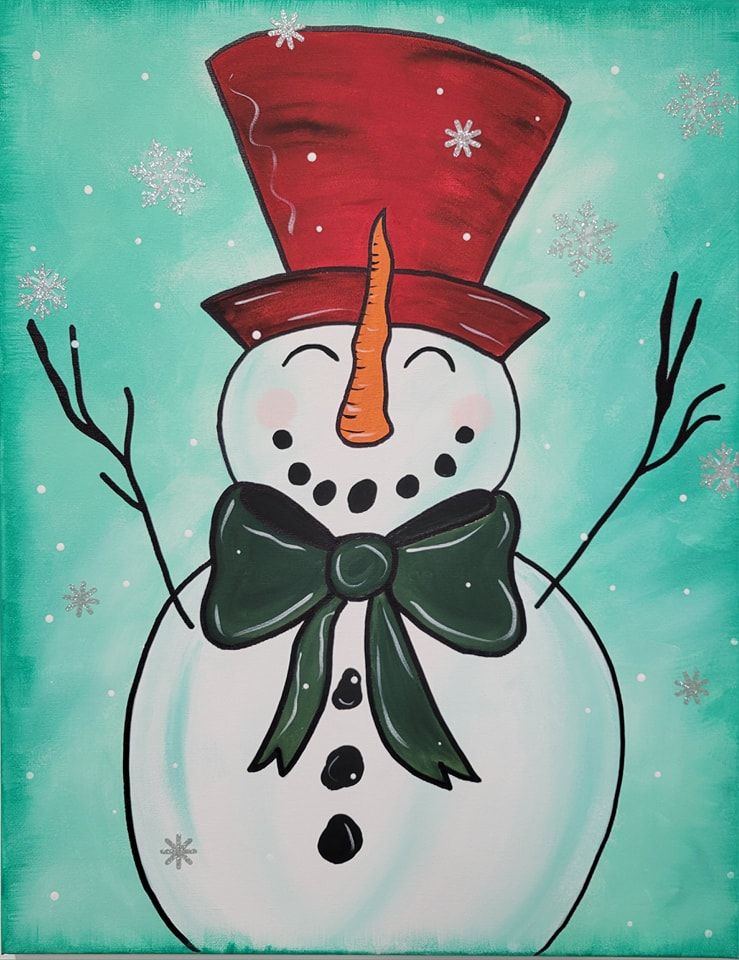 1-25-2025 Holiday Snowman Canvas Painting