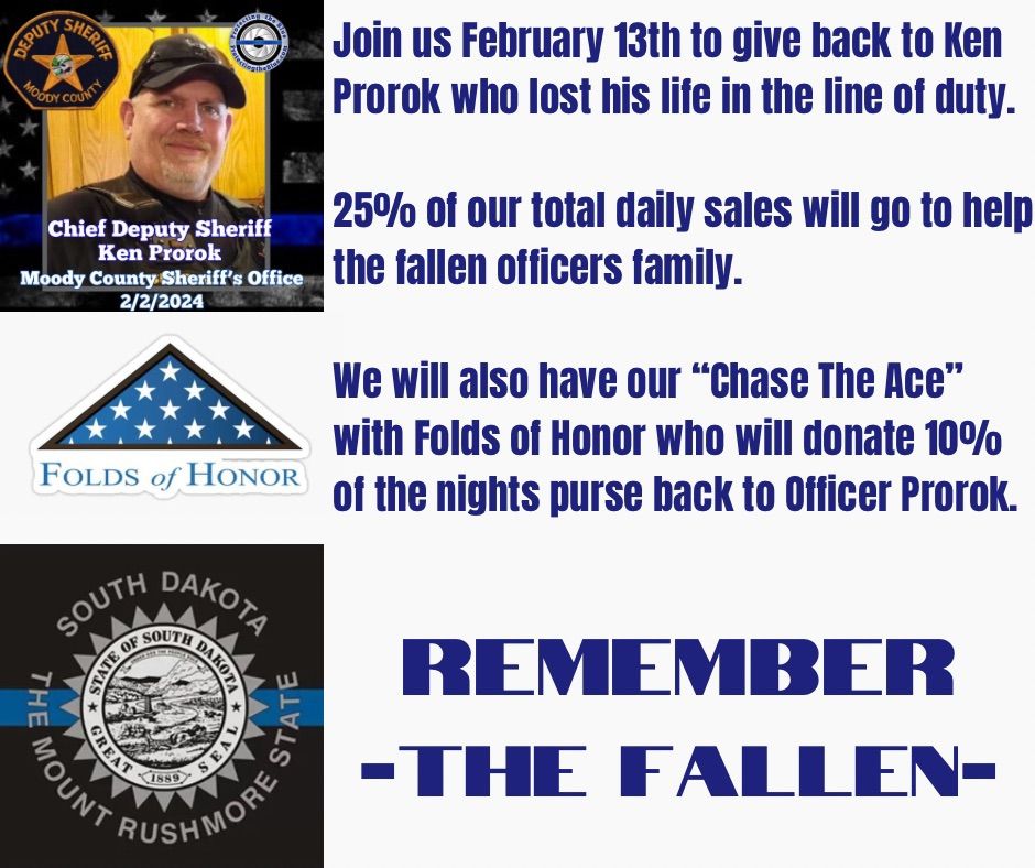 Fundraiser for Fallen Officer Ken Prorok, 4701 east 54th St., Sioux ...