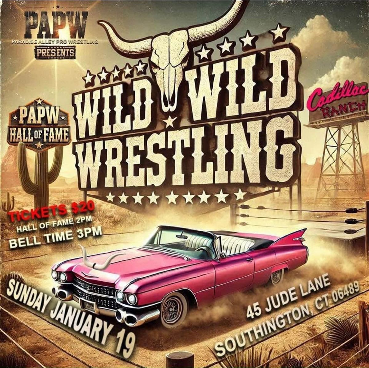 PAPW Wild Wild Wrestling at Cadillac Ranch