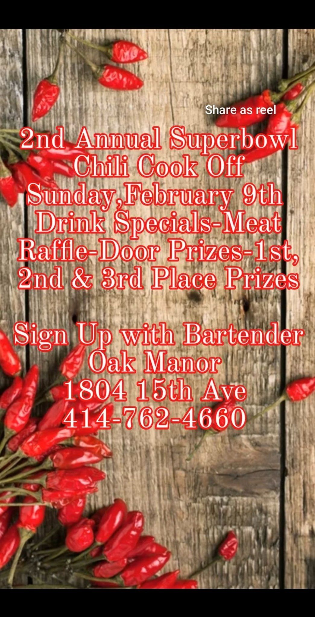 2nd Annual Superbowl Chili Cook Off