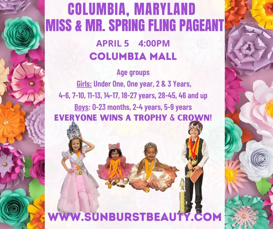 Columbia, MD Spring Fling Pageant in Columbia Mall