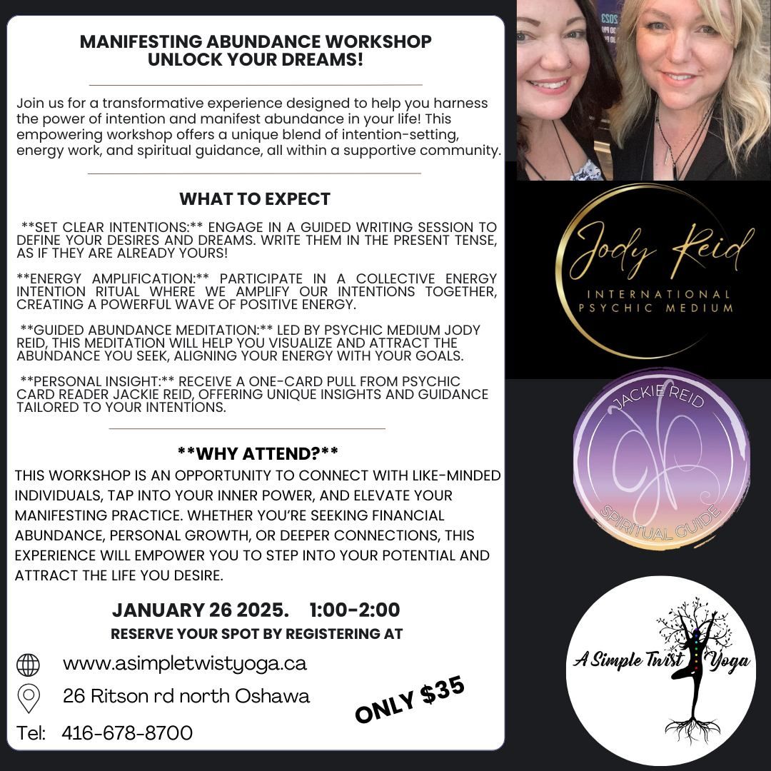 Manifesting Abundance Workshop with Jody & Jackie Reid