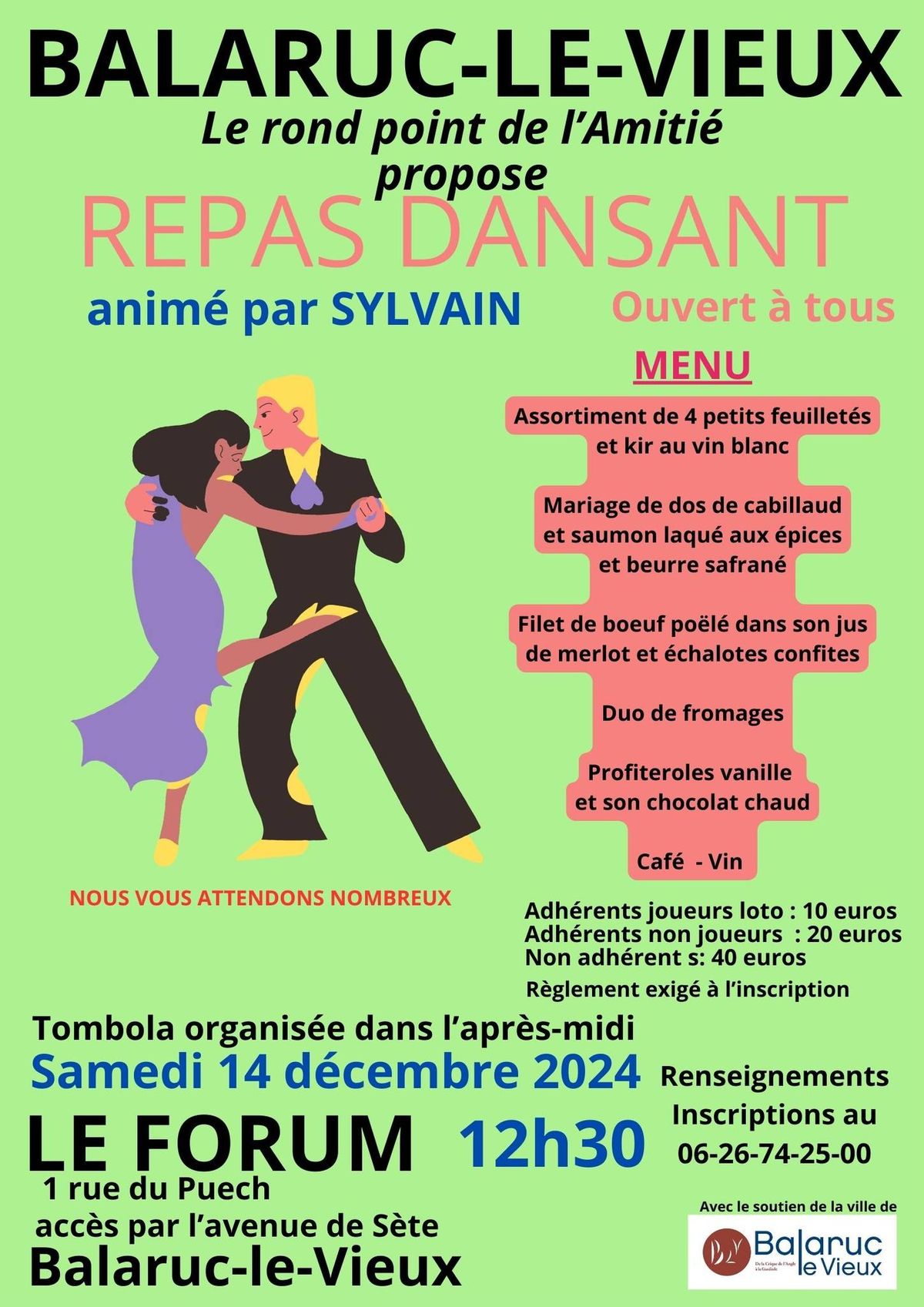 REPAS DANSANT Rond Point de l'amiti\u00e9