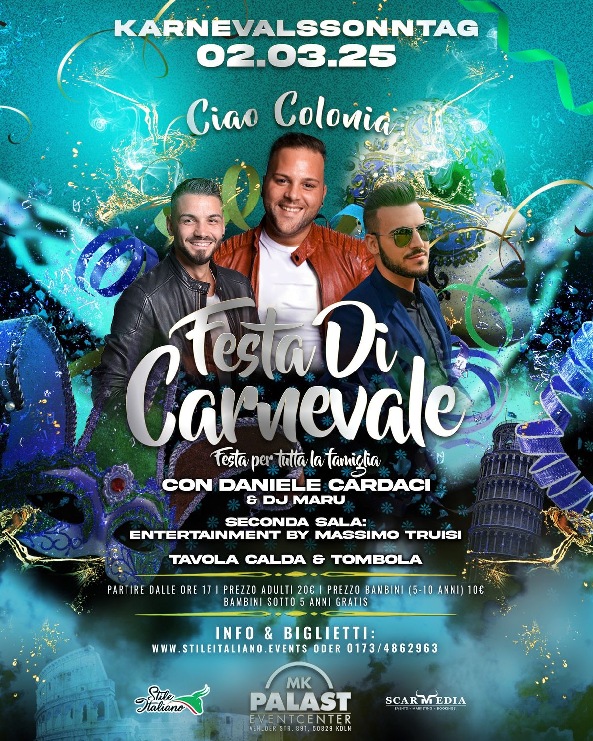 Festa di Carnevale \u2022 Karnevalssonntag 2.3. K\u00d6LN con Daniele Cardaci