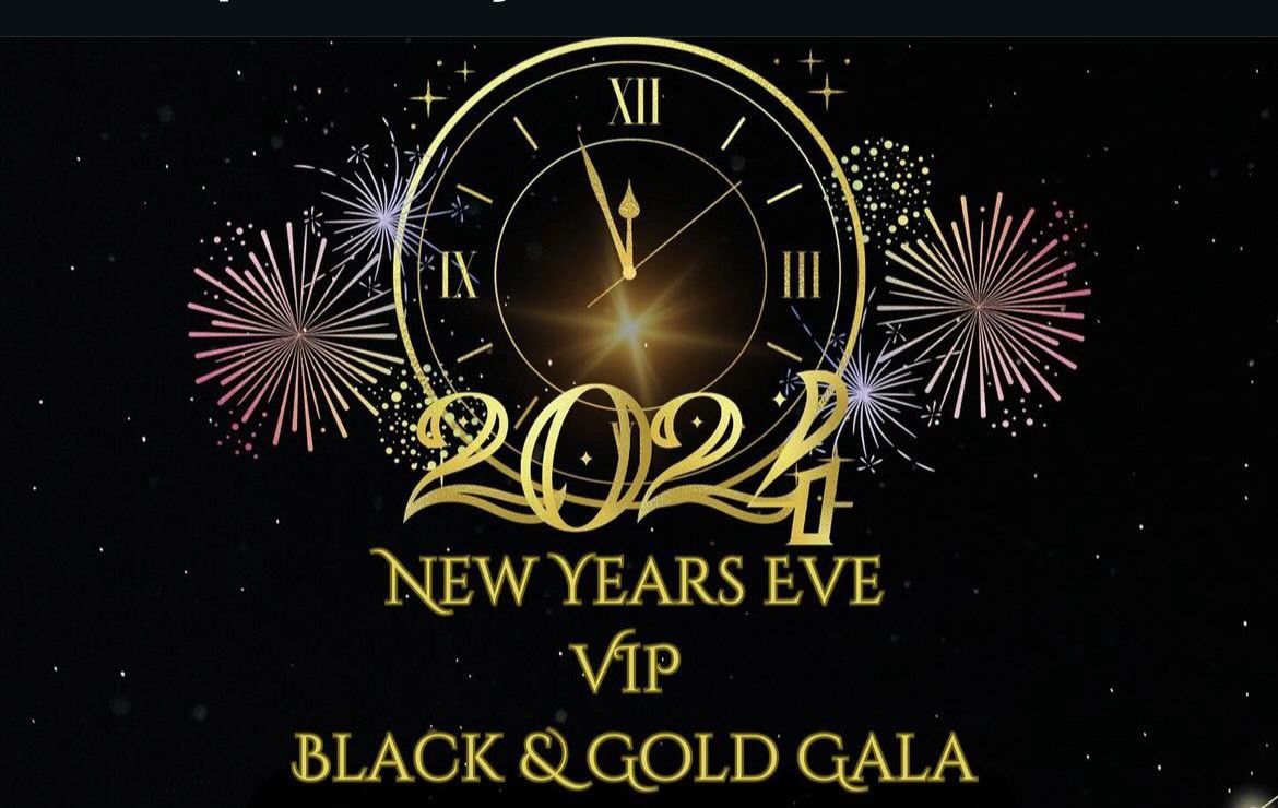 New Years Eve Orange Drop VIP Black & Gold Gala