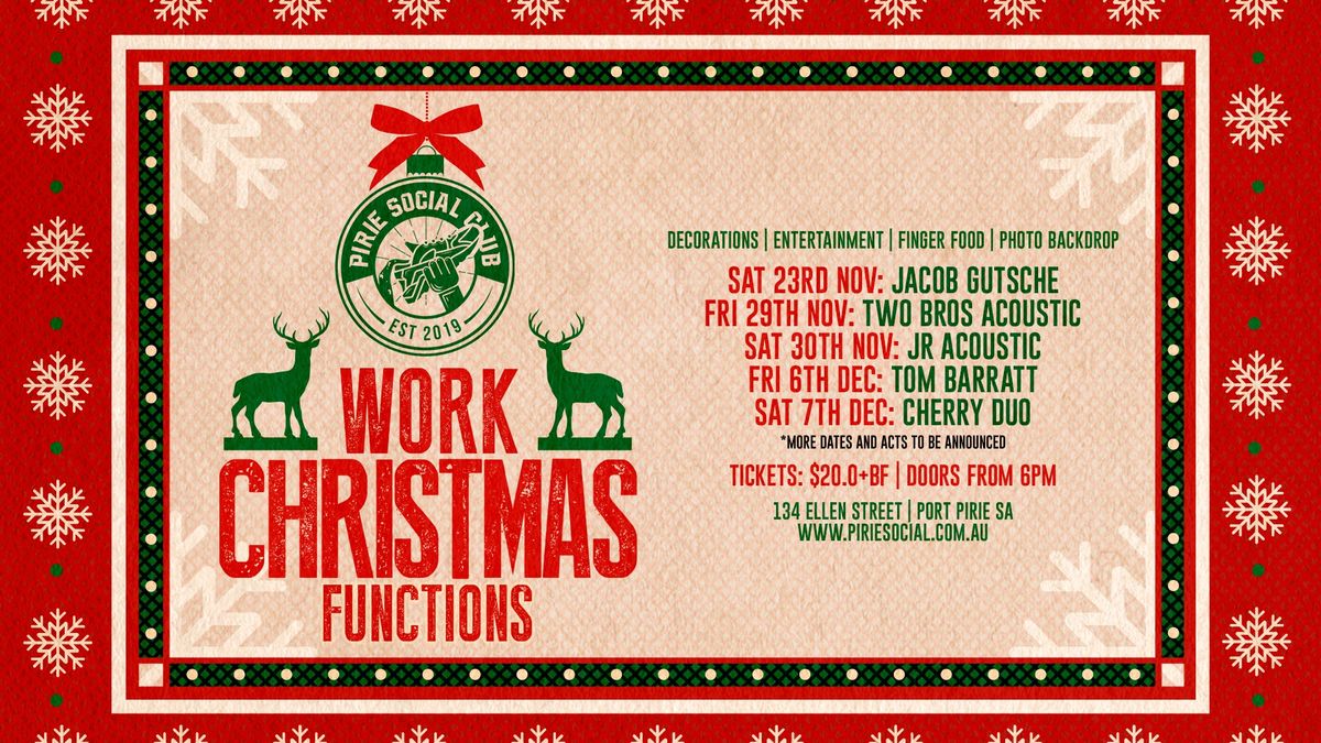 Work Christmas Function w\/ JR Acoustic - Sat 30th Nov