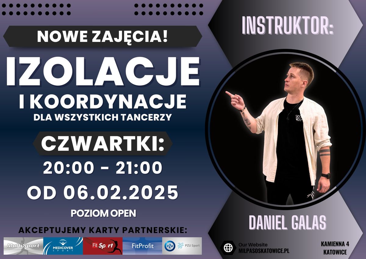 Nowe zaj\u0119cia DLA TANCERZY WSZYSTKICH - Izolacje i koordynacje OD ZERA! CZWARTEKI 20:00 od 06.02