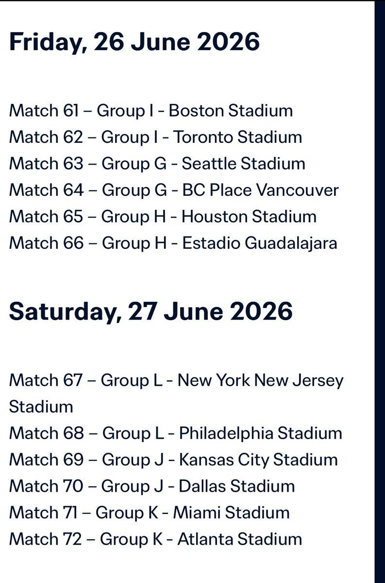 World Cup 26: Group J - Match 69