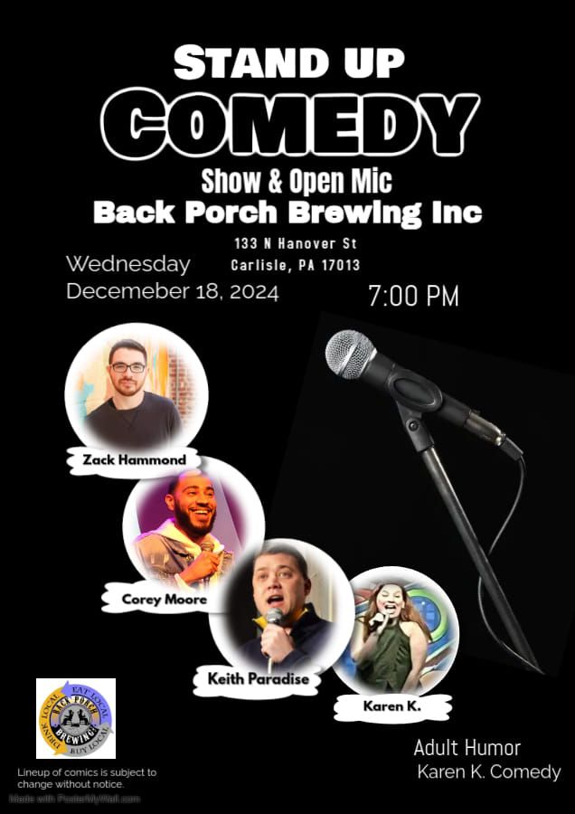 Comedy show with an Open Mic