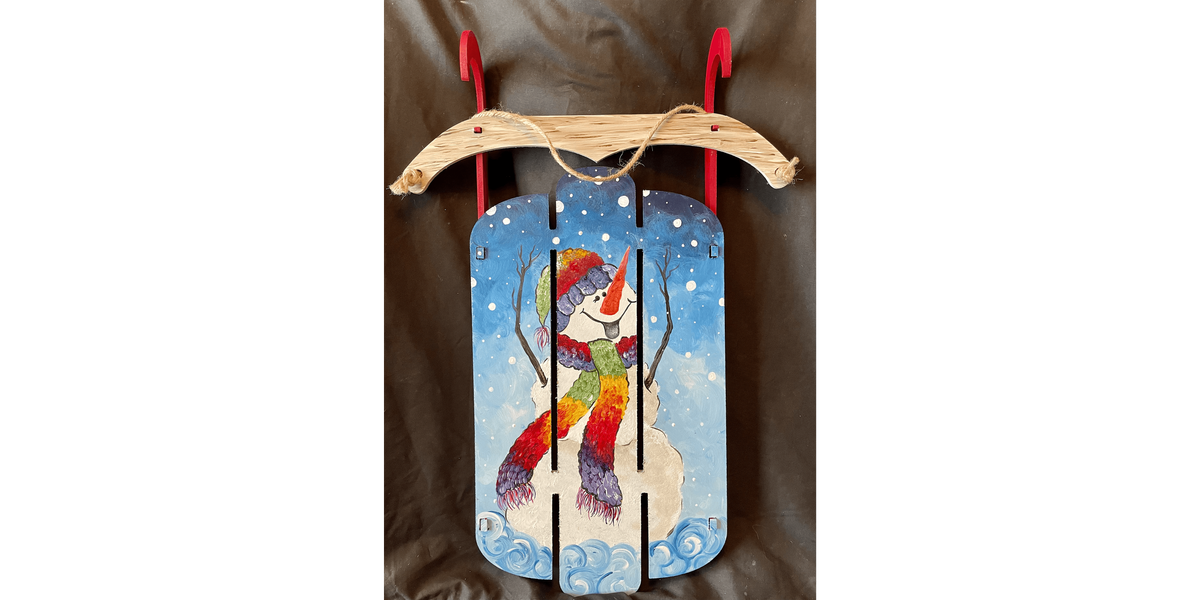 Snowman Sled Build and Paint - Paint and Sip in Norfolk | Classpop!\u2122