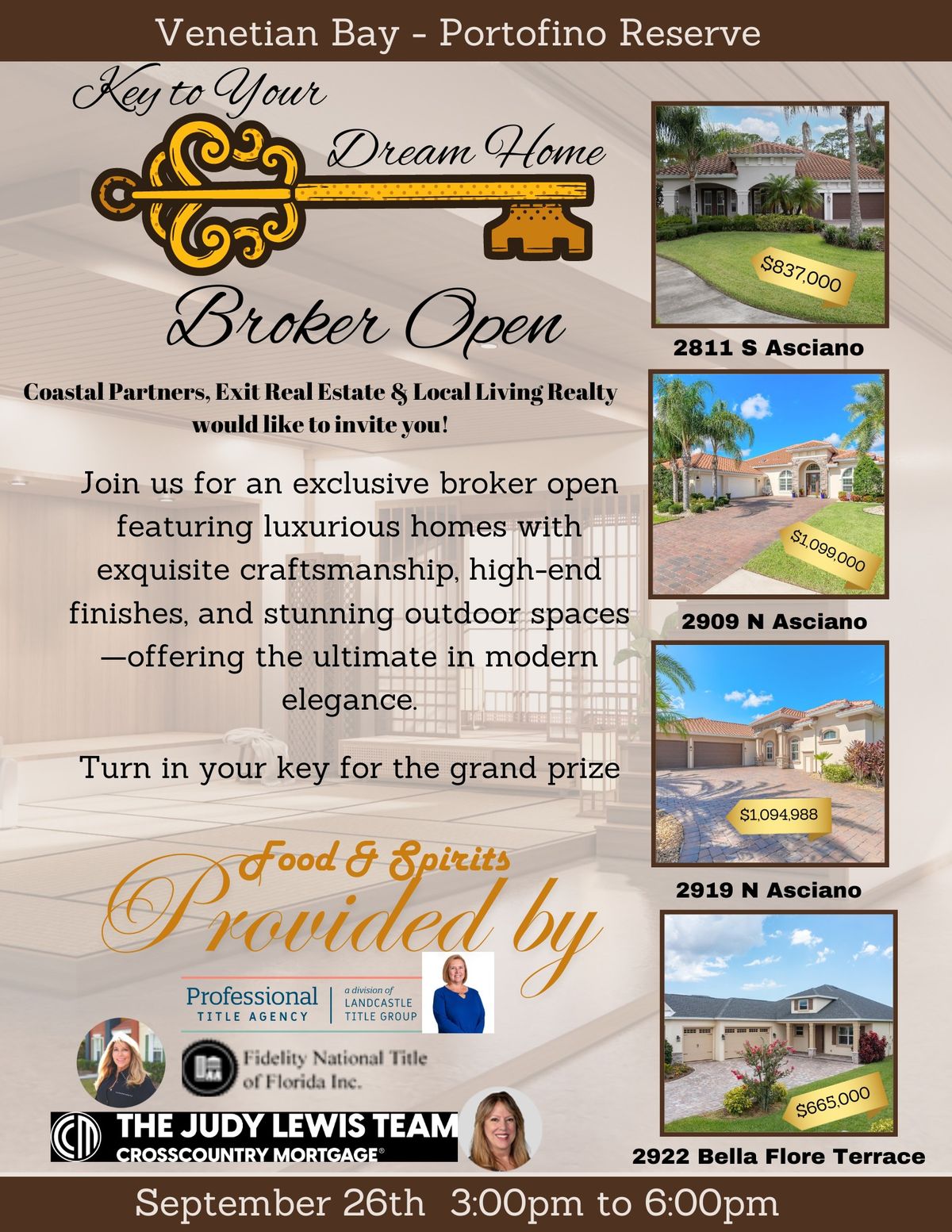 Brokers Open Venetian Bay 4 homes in Portofino Reserve