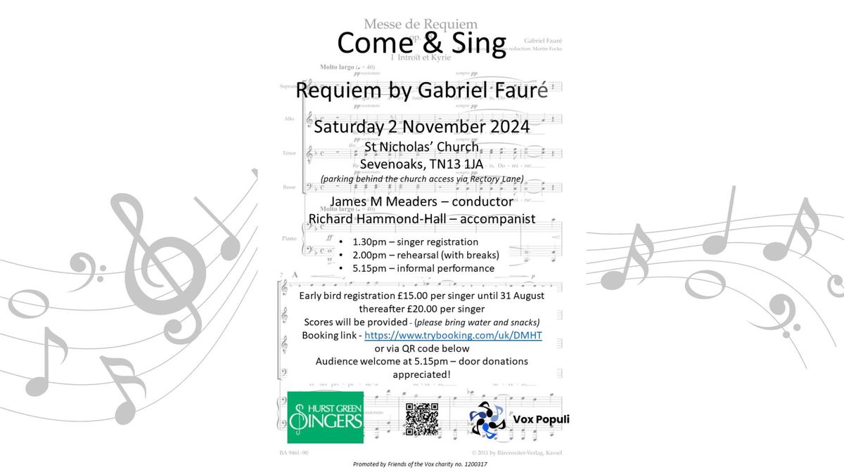 Come & Sing: Faur\u00e9 Requiem