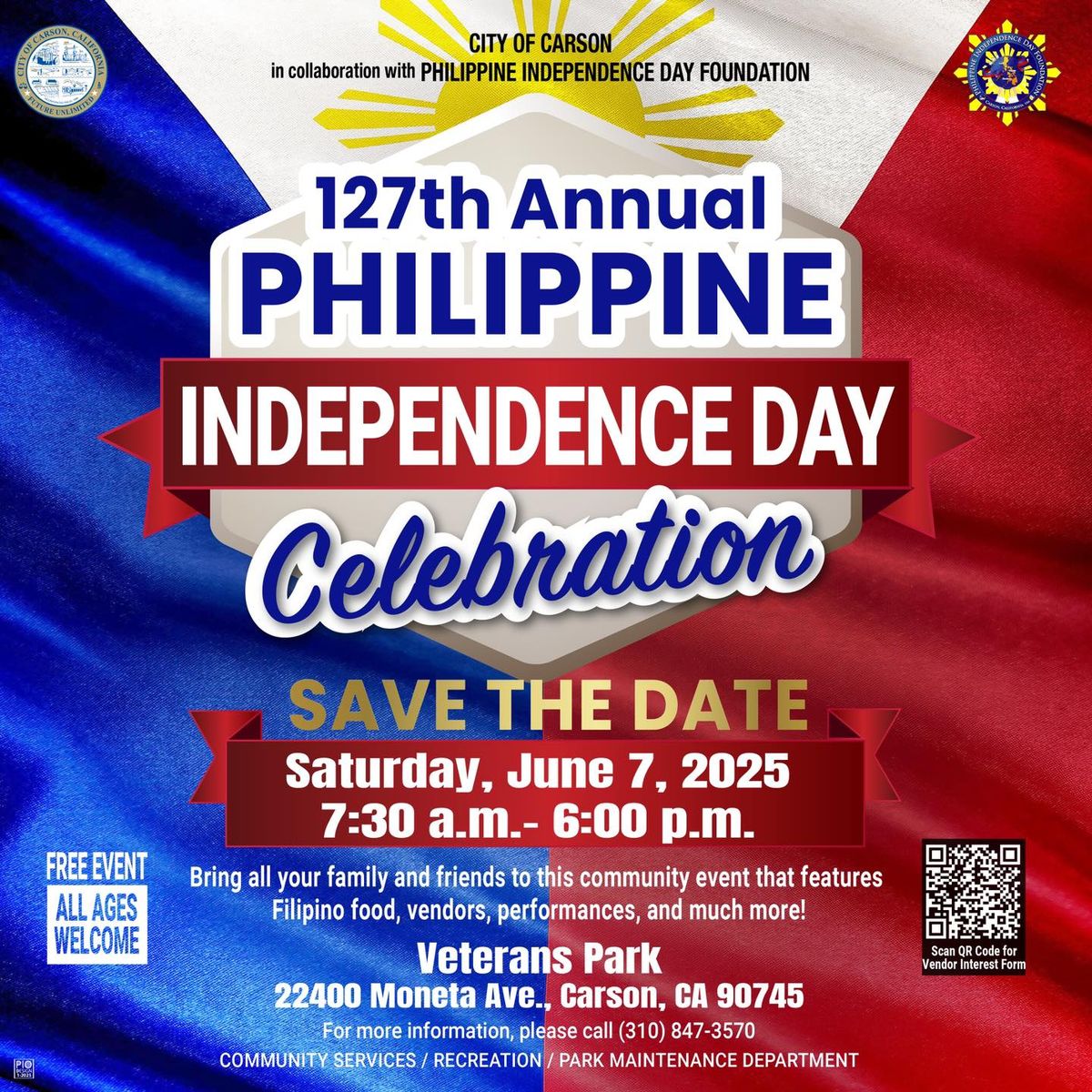 Save the Date: Philippine Independence Day Celebration 2025 in Carson, CA