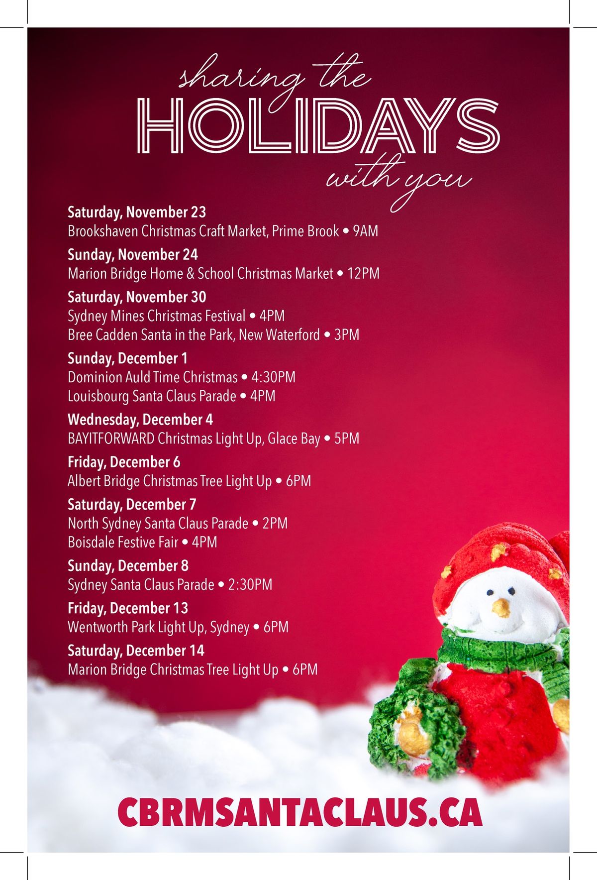 Holiday Events in the CBRM