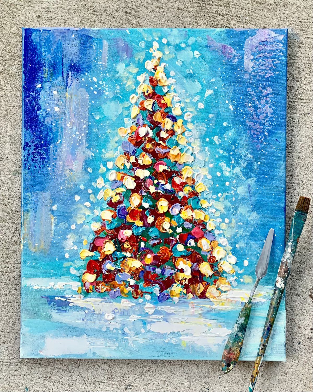 Celebration of Lights Sip 'n' Paint Palette Knife Class