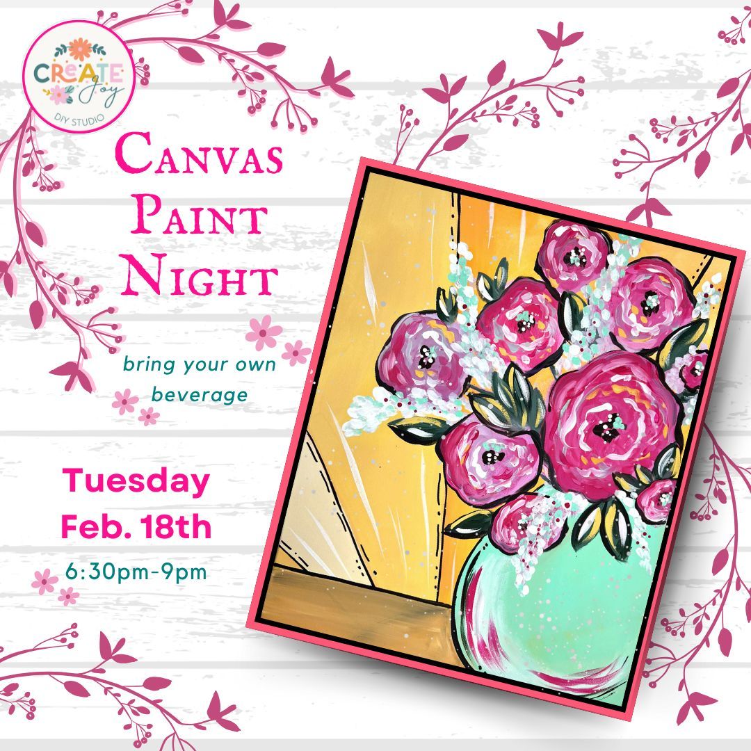 Colorful Blooms Canvas Night!