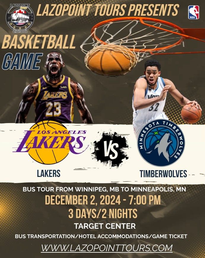 LOS ANGELES LAKERS VS MINNESOTA TIMBERWOLVES - BUS TOUR