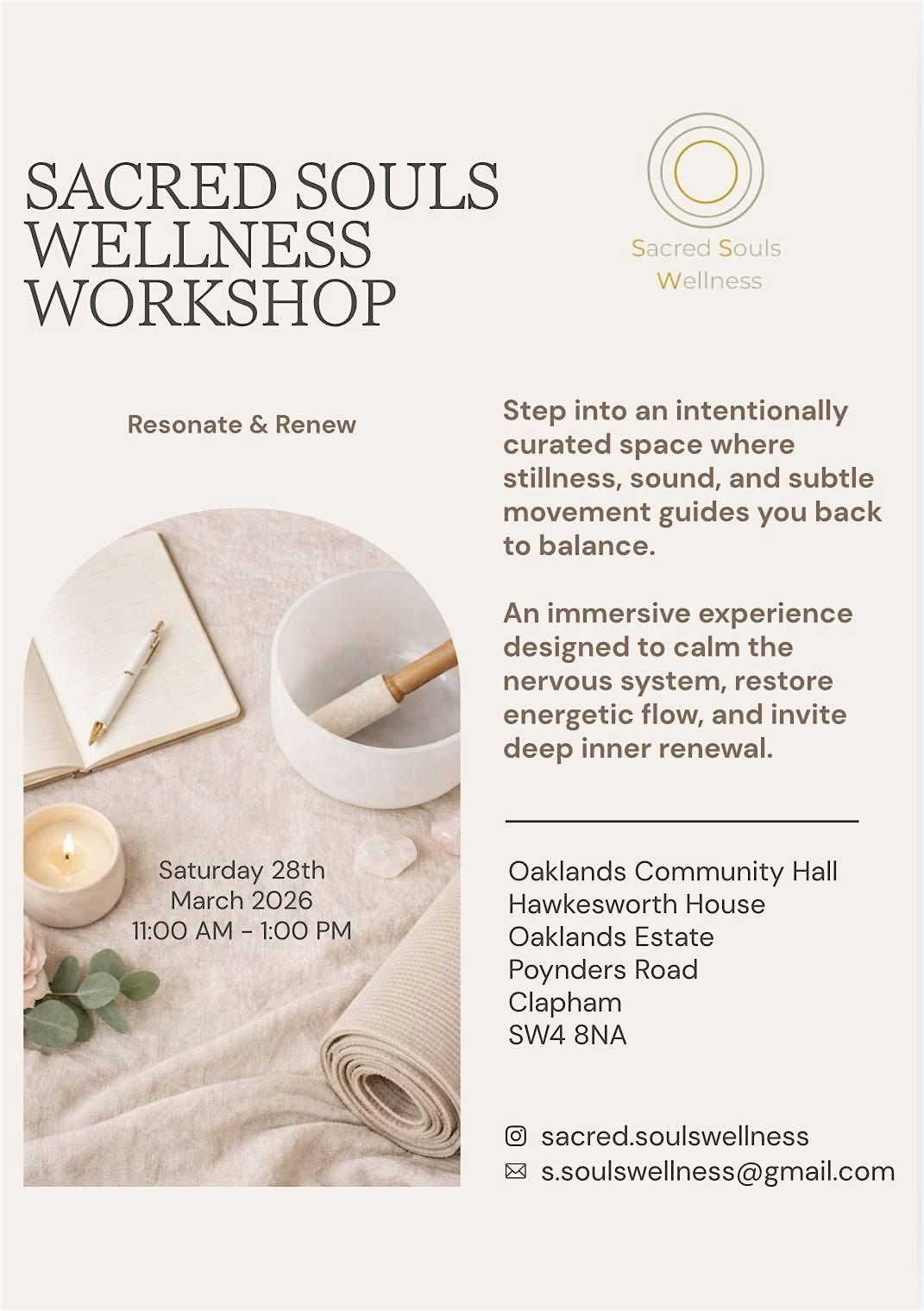 Sacred Souls Wellness Workshop