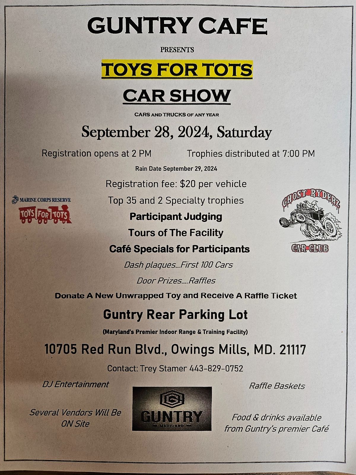 Ghost Ryderz\/Guntry Toys For Tots Car Show 