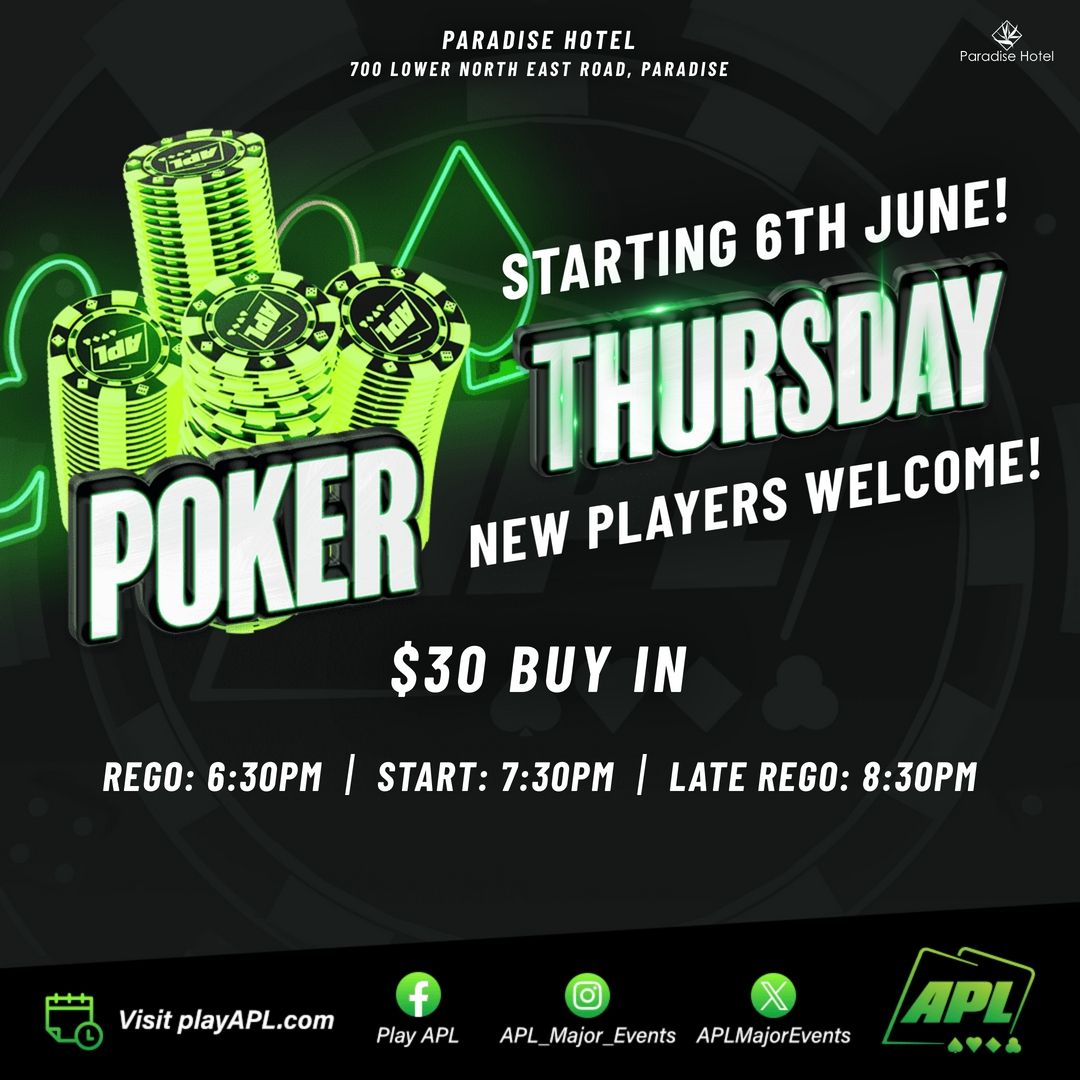 APL Poker @ The Paradise $30 Buy In