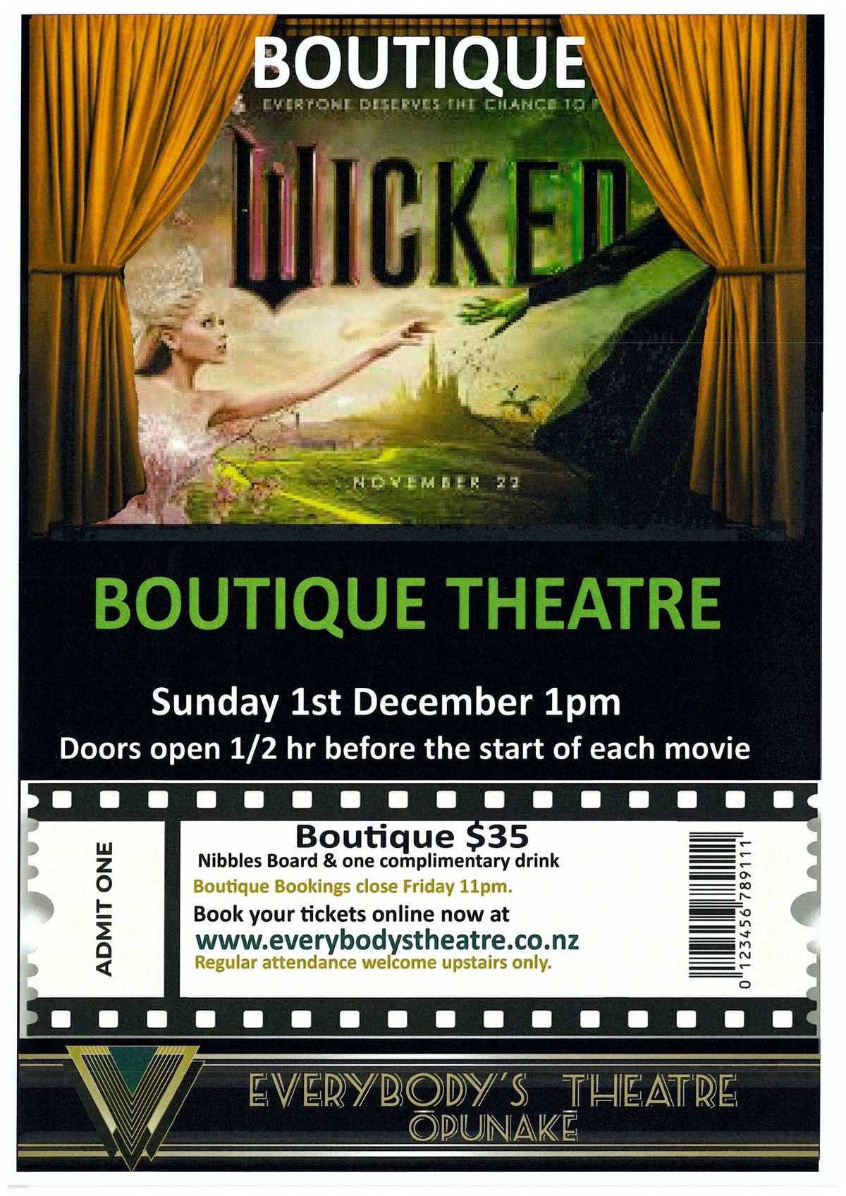 WICKED - December Boutique at 1pm