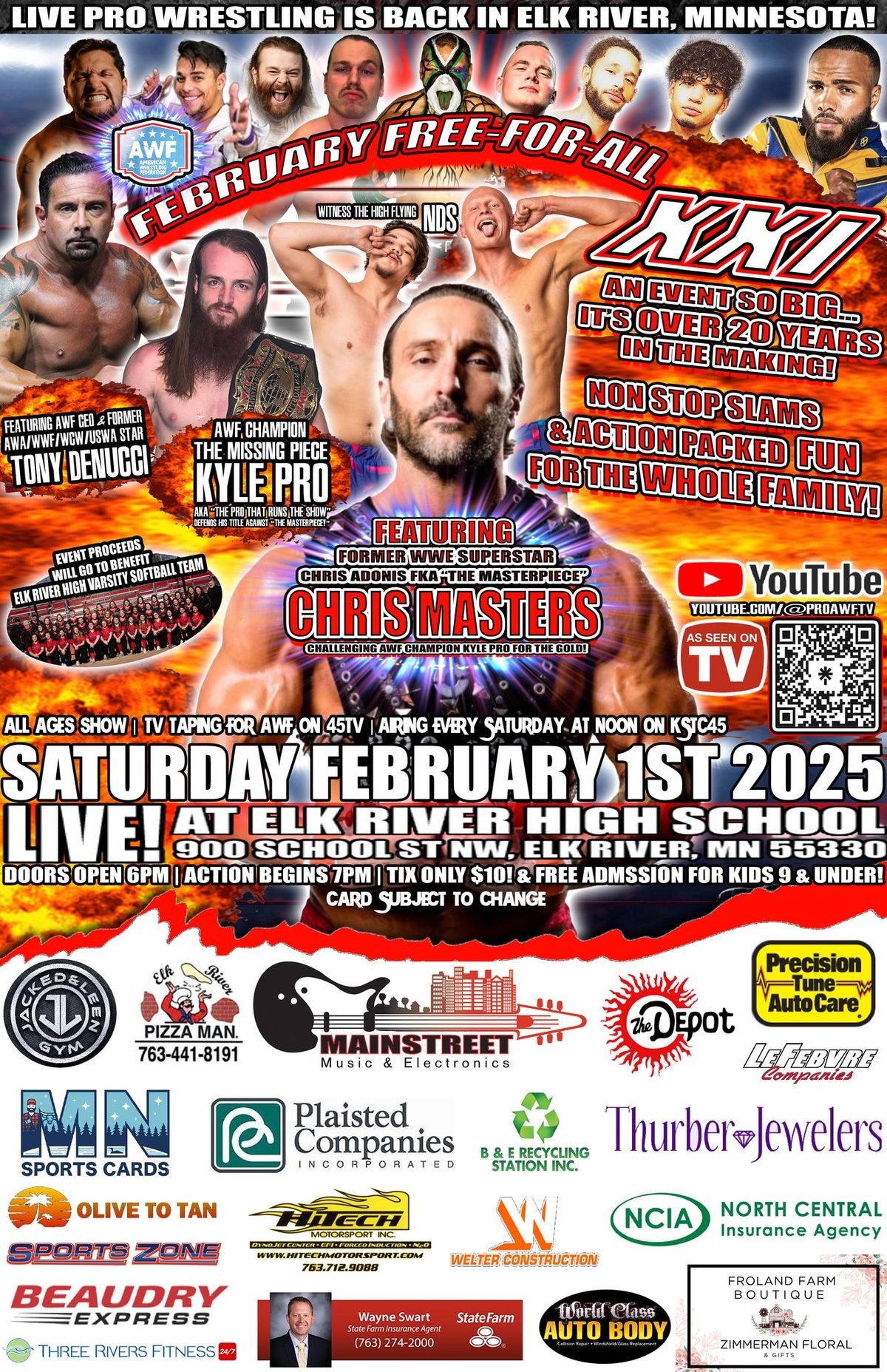 AWF FEBRUARY FREE-FOR-ALL XXI | LIVE PRO WRESTLING IN ELK RIVER, MINNESOTA