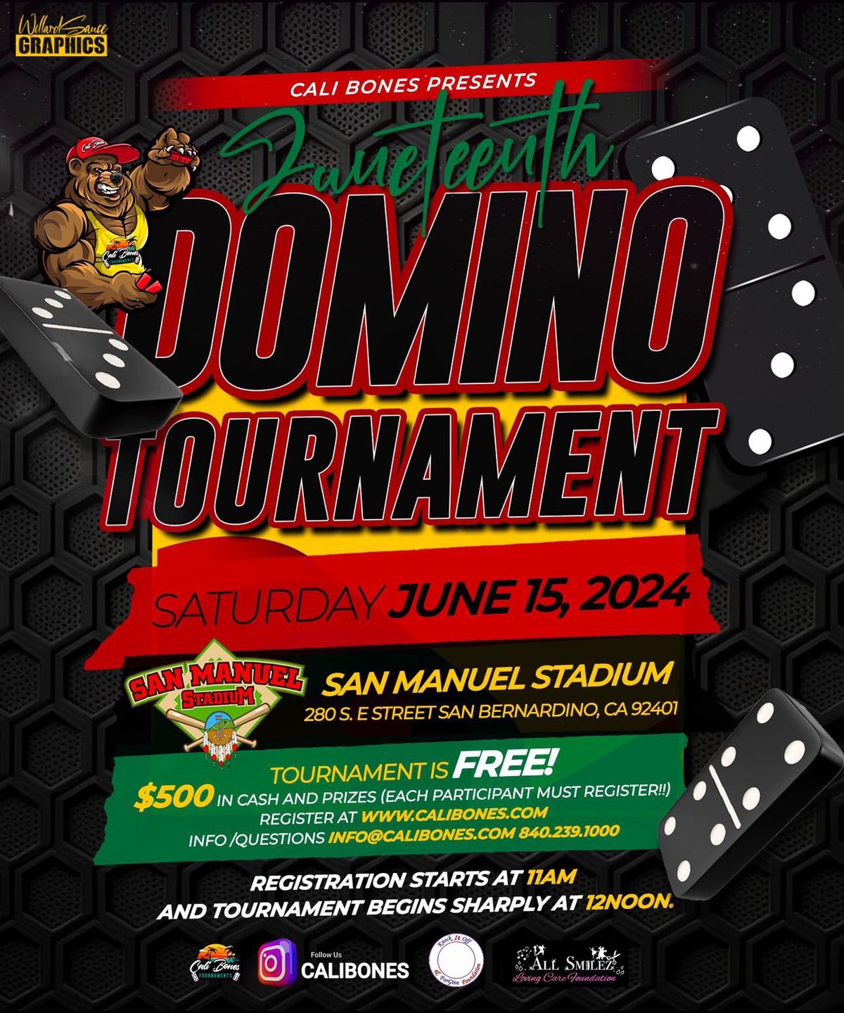  FREE Juneteenth Domino Tournament (San Manuel Stadium) San Bernardino, CA