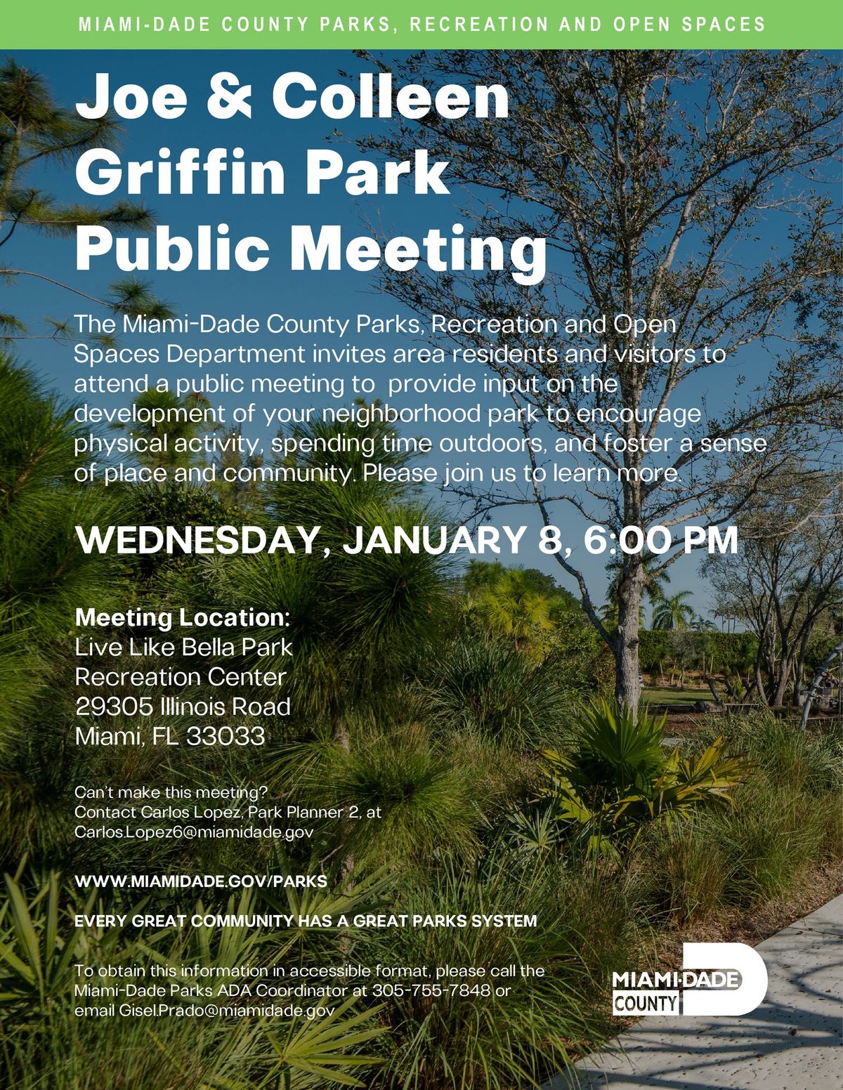 Joe & Colleen Griffin Park Public Meeting