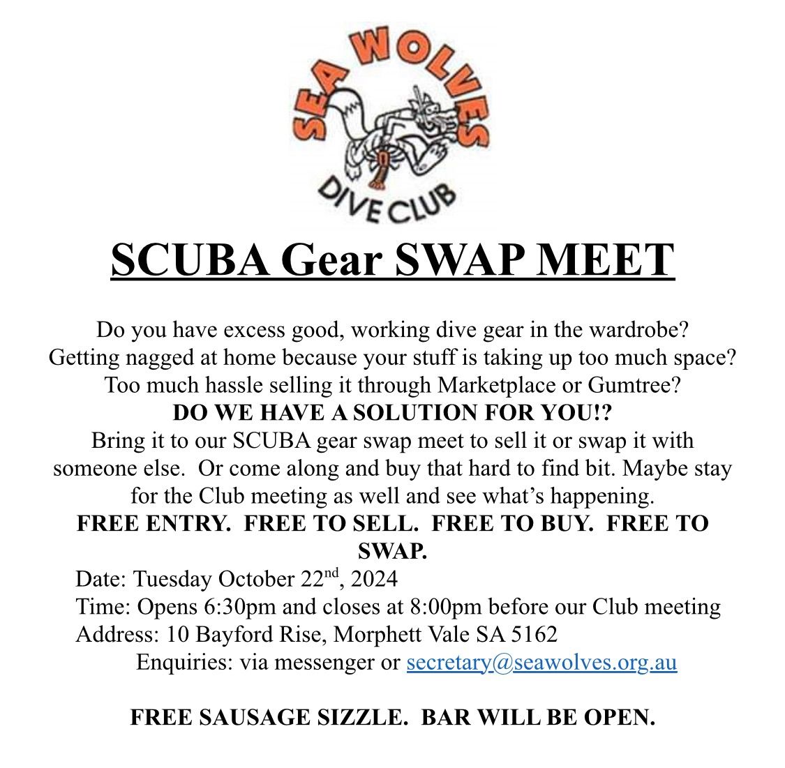 SCUBA SWAP MEET