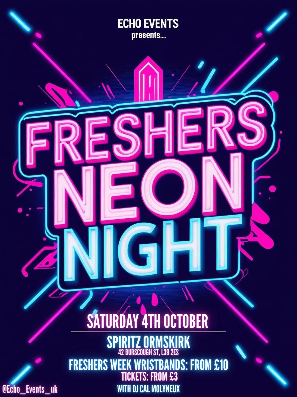 EDGE HILL FRESHERS - NEON NIGHT