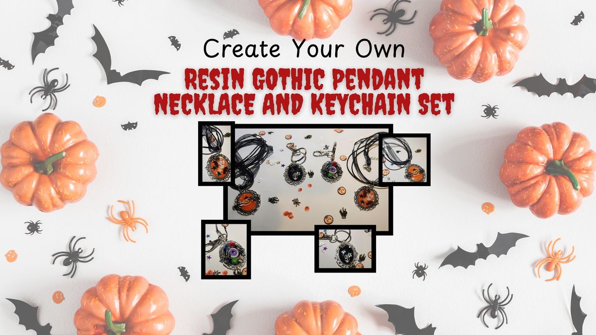 Create Your Own Resin Gothic Pendant Necklace and Keychain Set