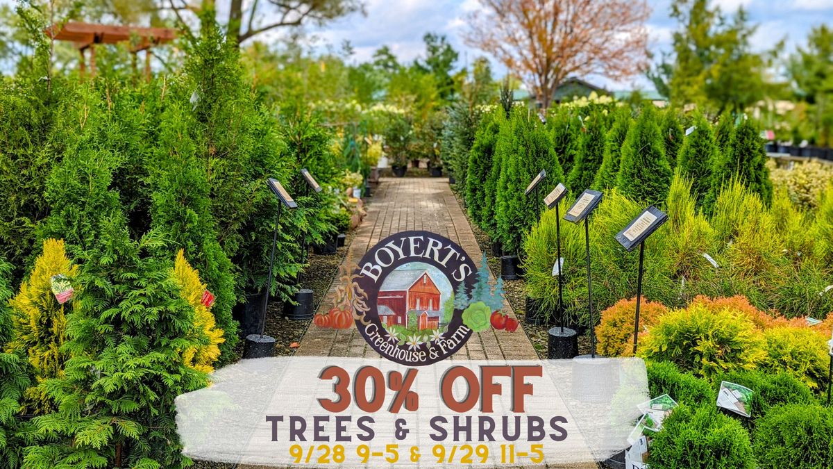 September Super Sale: 30% off Trees & Shrubs