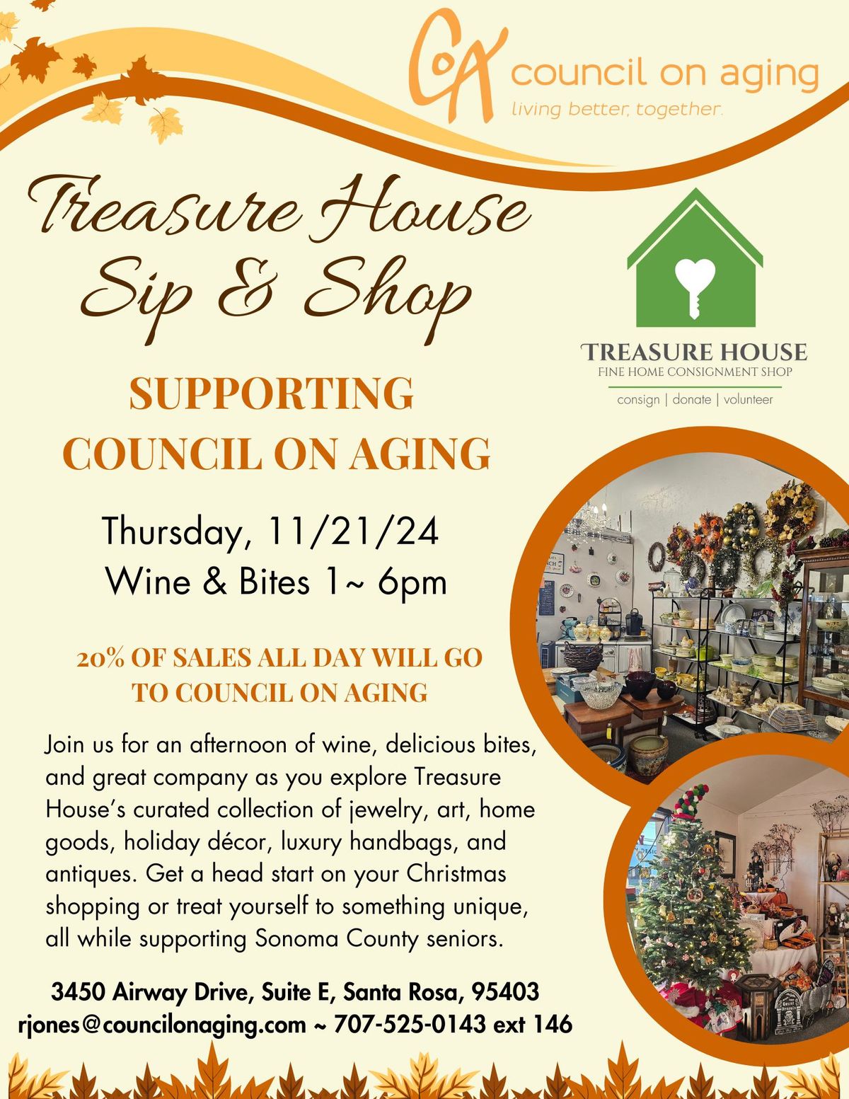 Treasure House Sip & Shop Benefitting Council on Aging