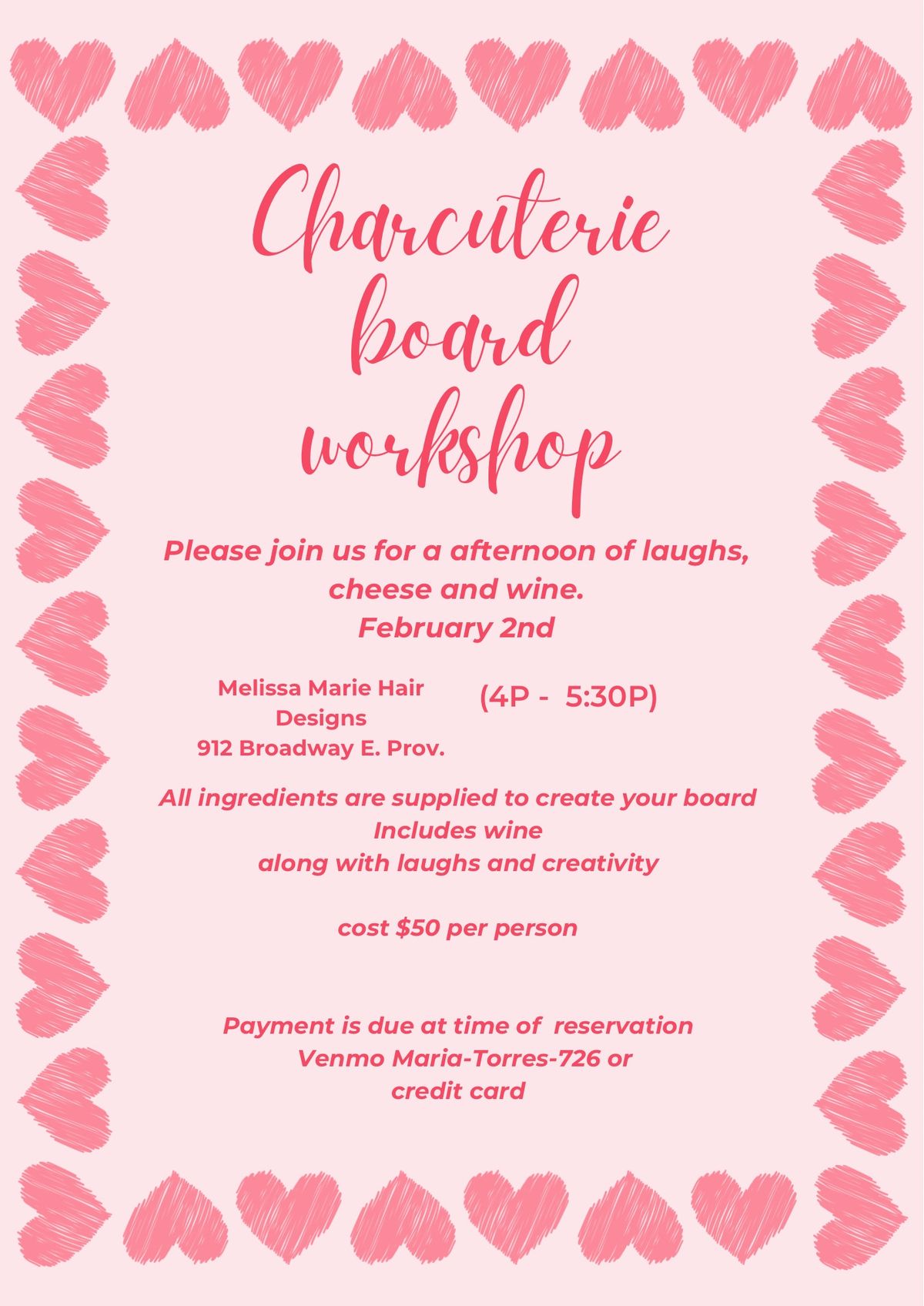 Valentine's Charcuterie Board Workshop