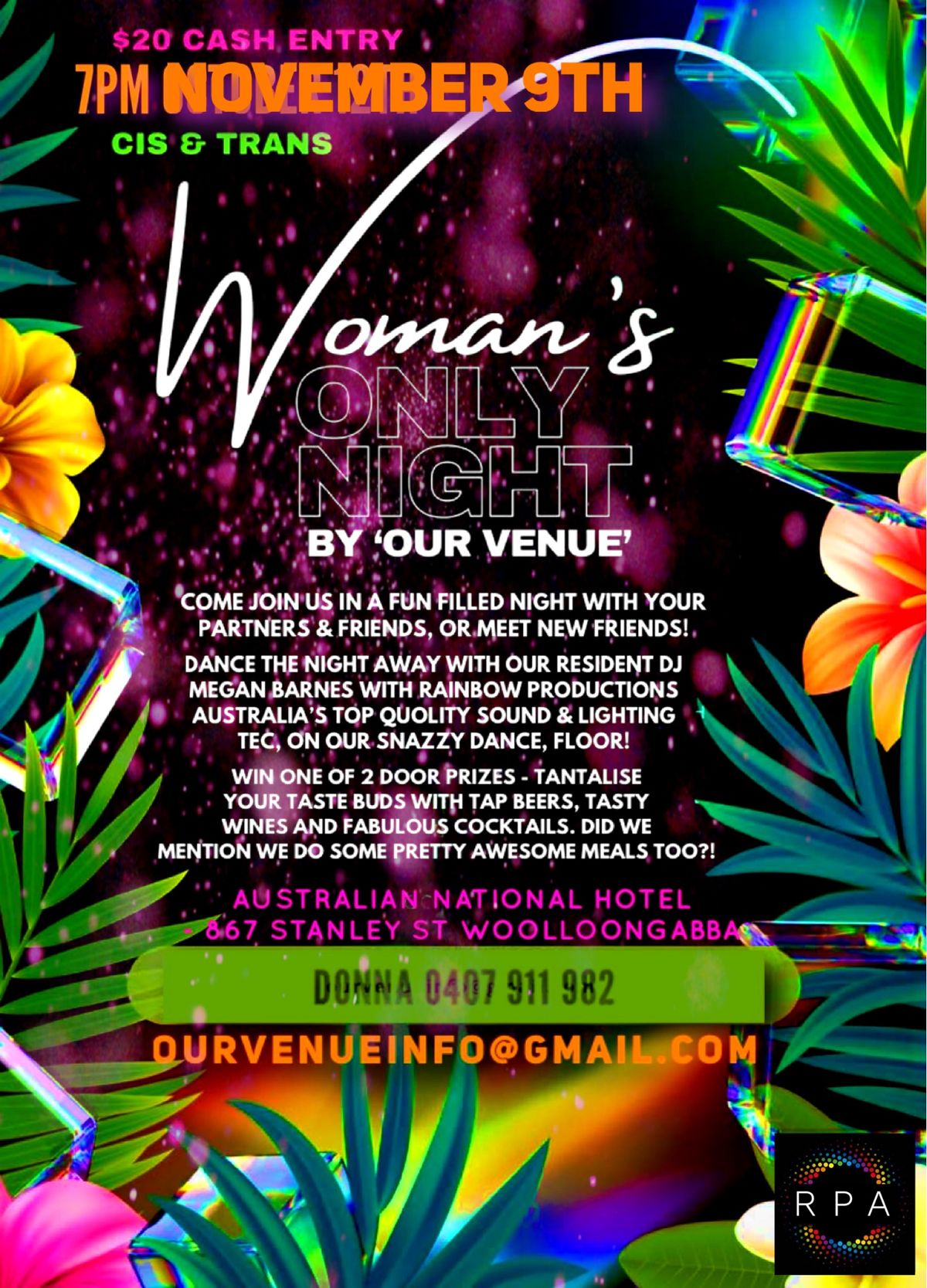 Our Venue's Women's Only Night