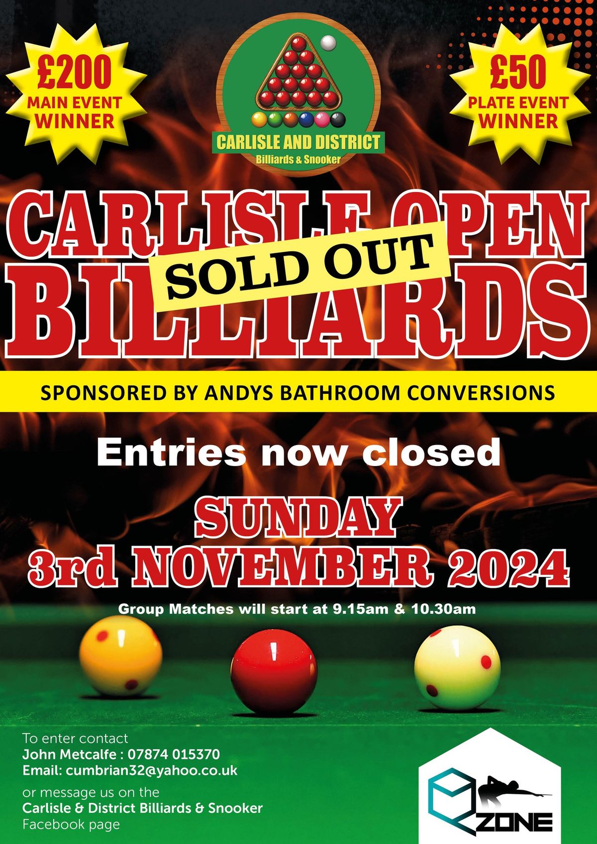 Cumbria Open Billiards Competition