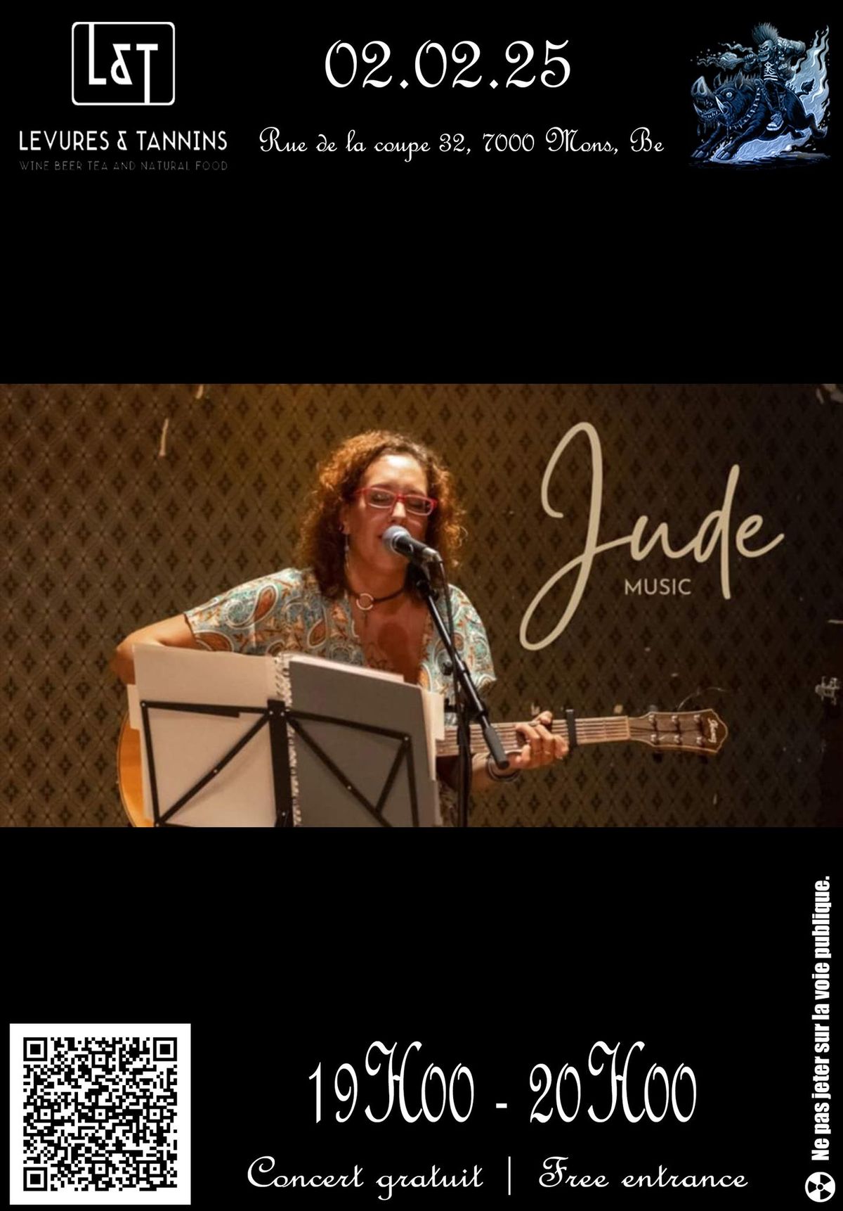 Jude | Concert | Levure & Tannins | Mons